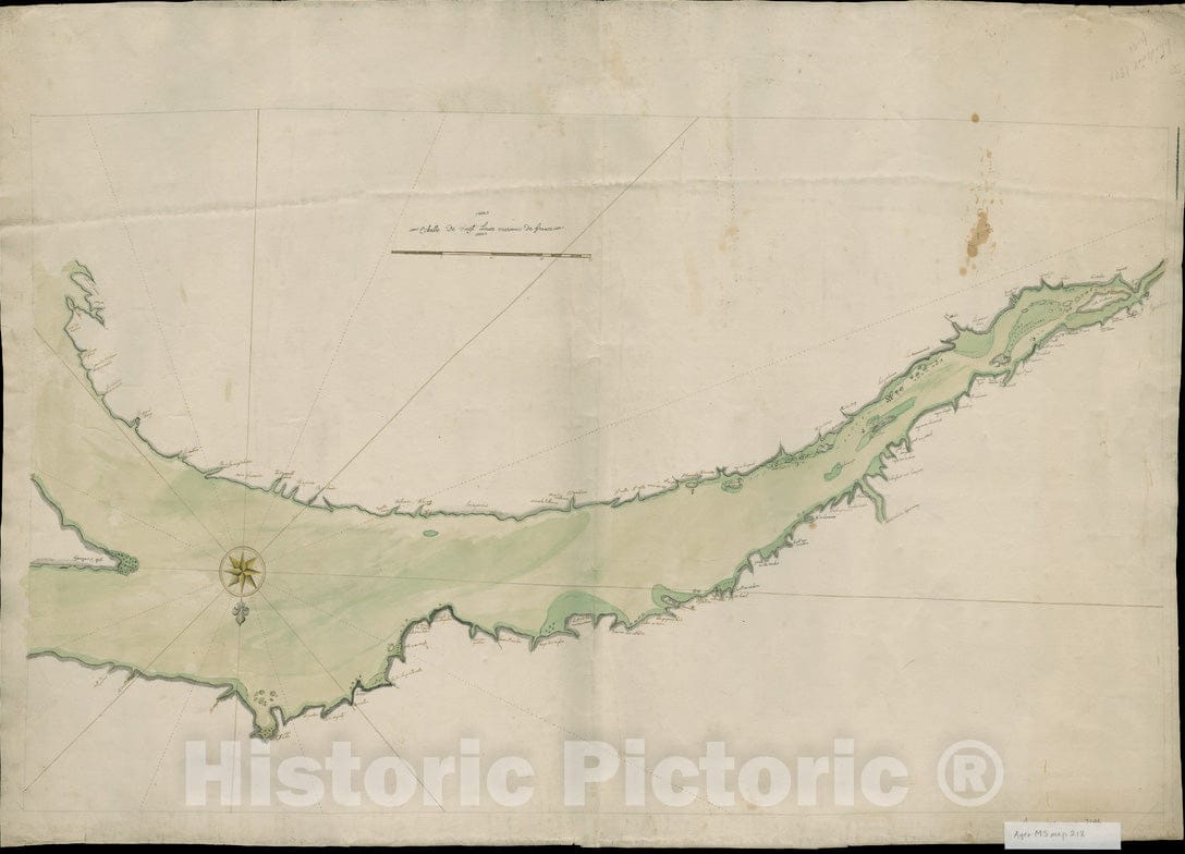 Historical Map, 1756 [Continuation of Plan du Detroit de Belle Isle et du Golphe St. Laurent], Vintage Wall Art