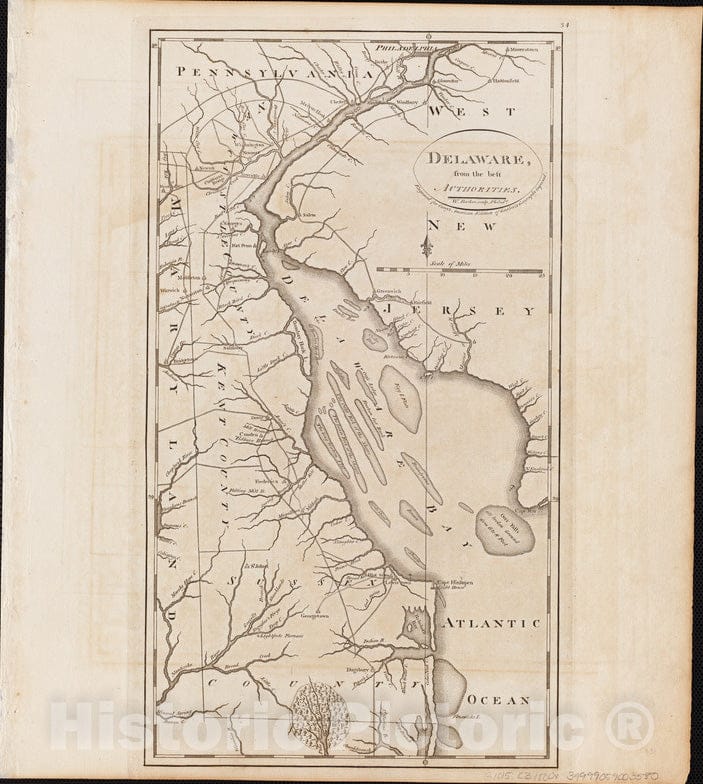 Historical Map, 1800 Delaware, from The Best Authorities, Vintage Wall Art