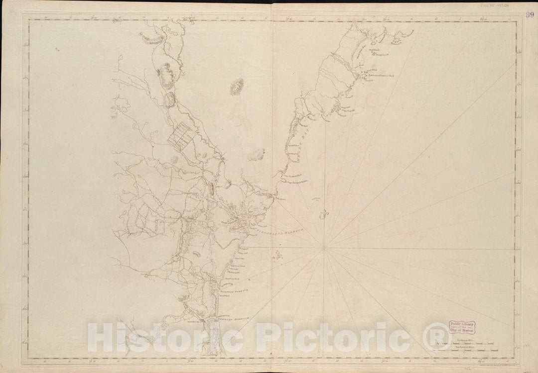 Historical Map, 1776 Coast of New England from Cape Elizabeth, Me. to Newburyport, Mass, Vintage Wall Art : 5134731