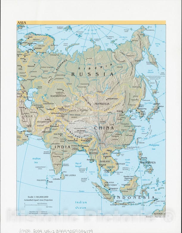 Historical Map, 2004 Asia, Vintage Wall Art