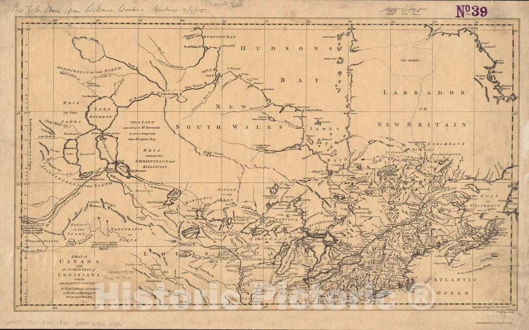 Historical Map, 1850-1859 A map of Canada and the north part of Louisiana with the adjacent countrys, Vintage Wall Art