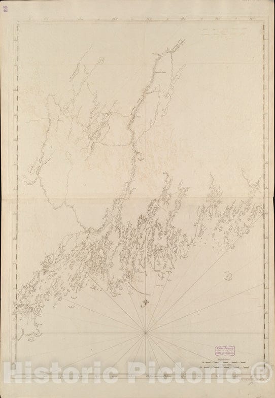 Historical Map, 1776 Coast of Maine from Mosquito Head to Spurwink River, Vintage Wall Art : 5134953