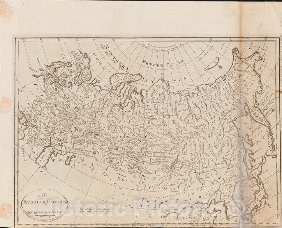 Historical Map, 1800 The Russian Empire, in Europe and Asia, Vintage Wall Art