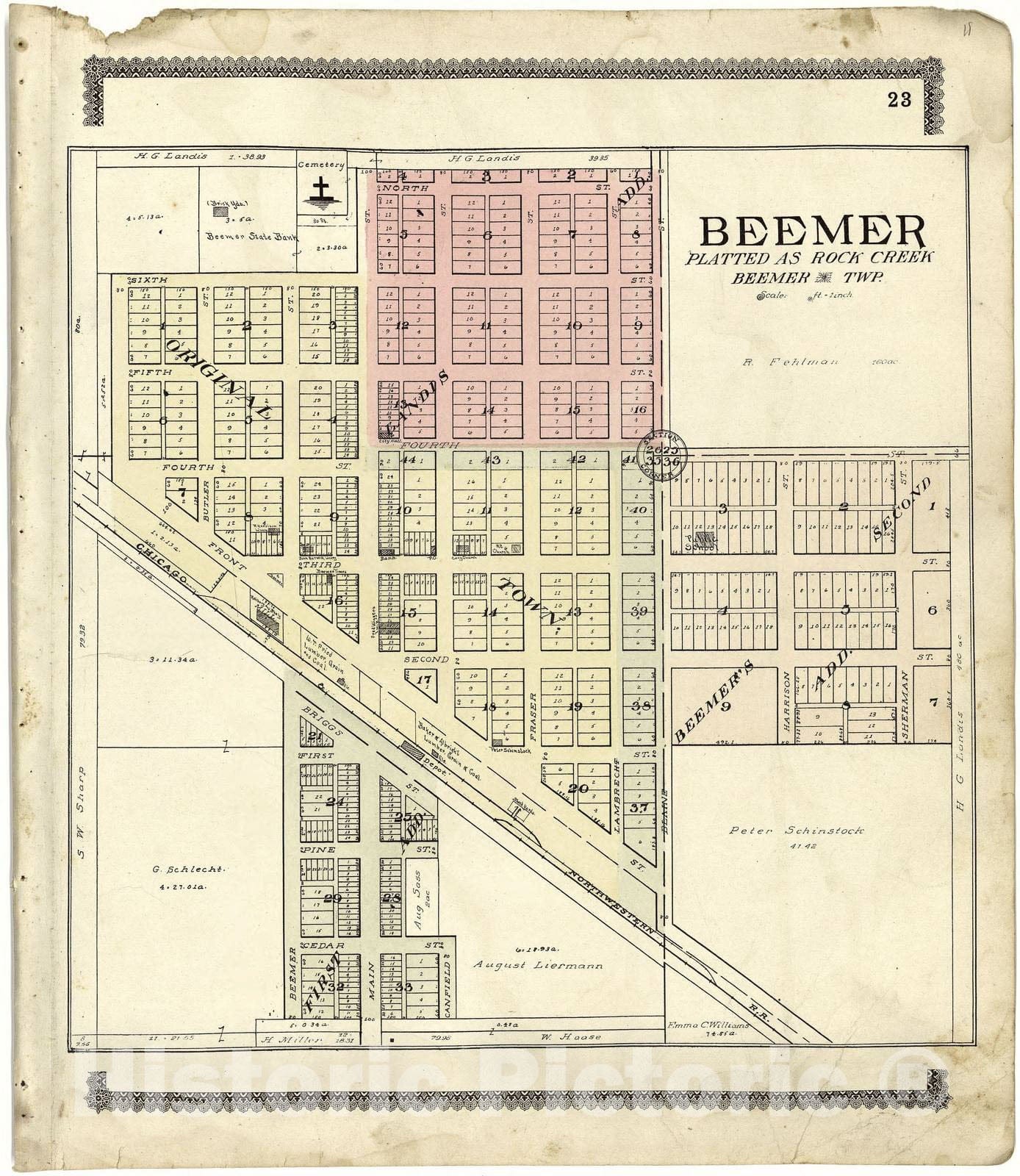 Historic 1908 Map - Standard Atlas of Cuming County, Nebraska - Map of The United States