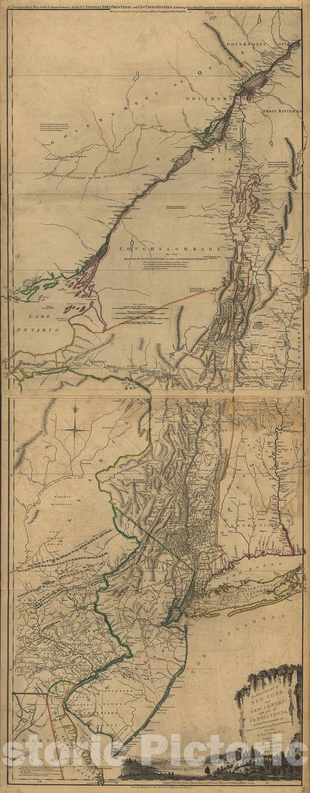 Historic 1768 Map - A General Topography of North America and The West Indies - The Island of Hispaniola, Called by The French St. Domingo