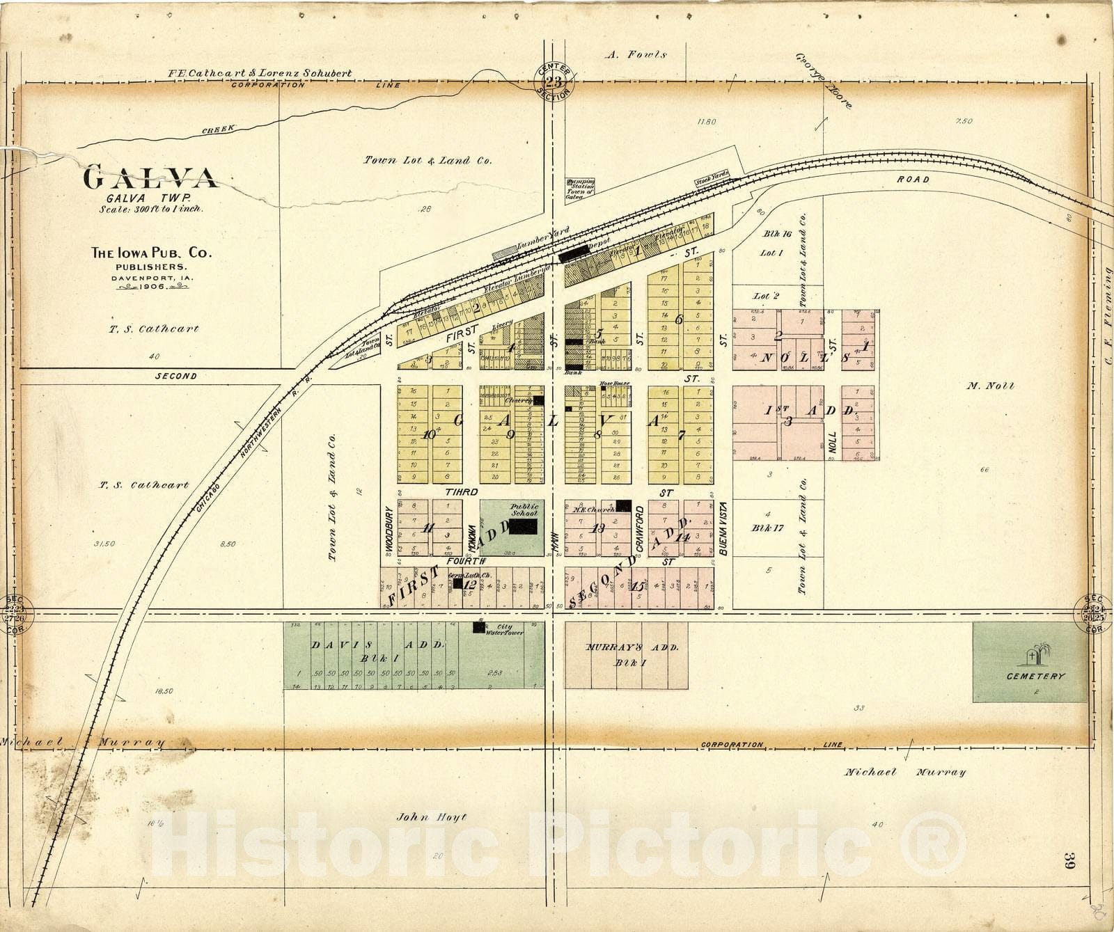 Historic 1906 Map - Atlas of Ida County, Iowa : containing maps of Villages, Cities and townships of The County, maps of State, United States and World - Map of Blaine Township