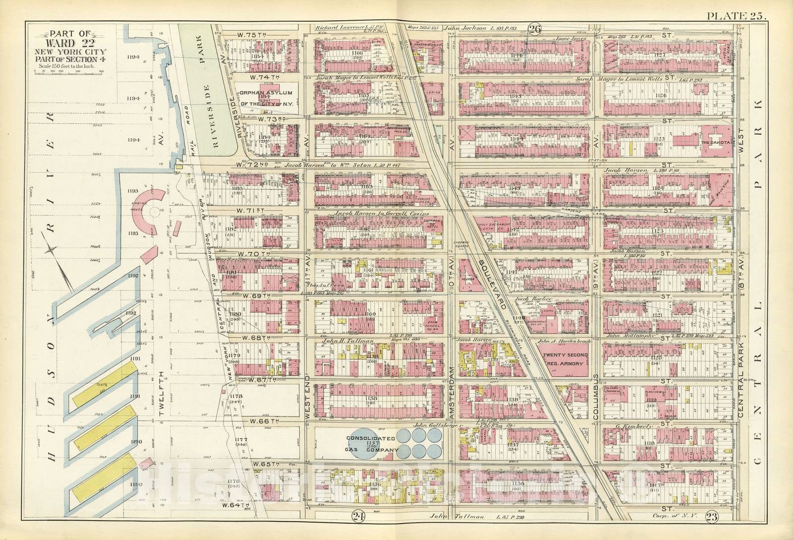 Historic Map - Atlas of The City of New York, Manhattan Island : from Actual surveys and Official Plans - Part of Wards 2, 4 & 7