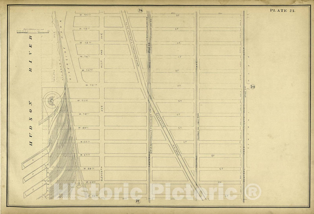 Historic 1896 Map - Atlas of The City of New York Lying South of 166th st. Showing Surface Railroads - Plate 4