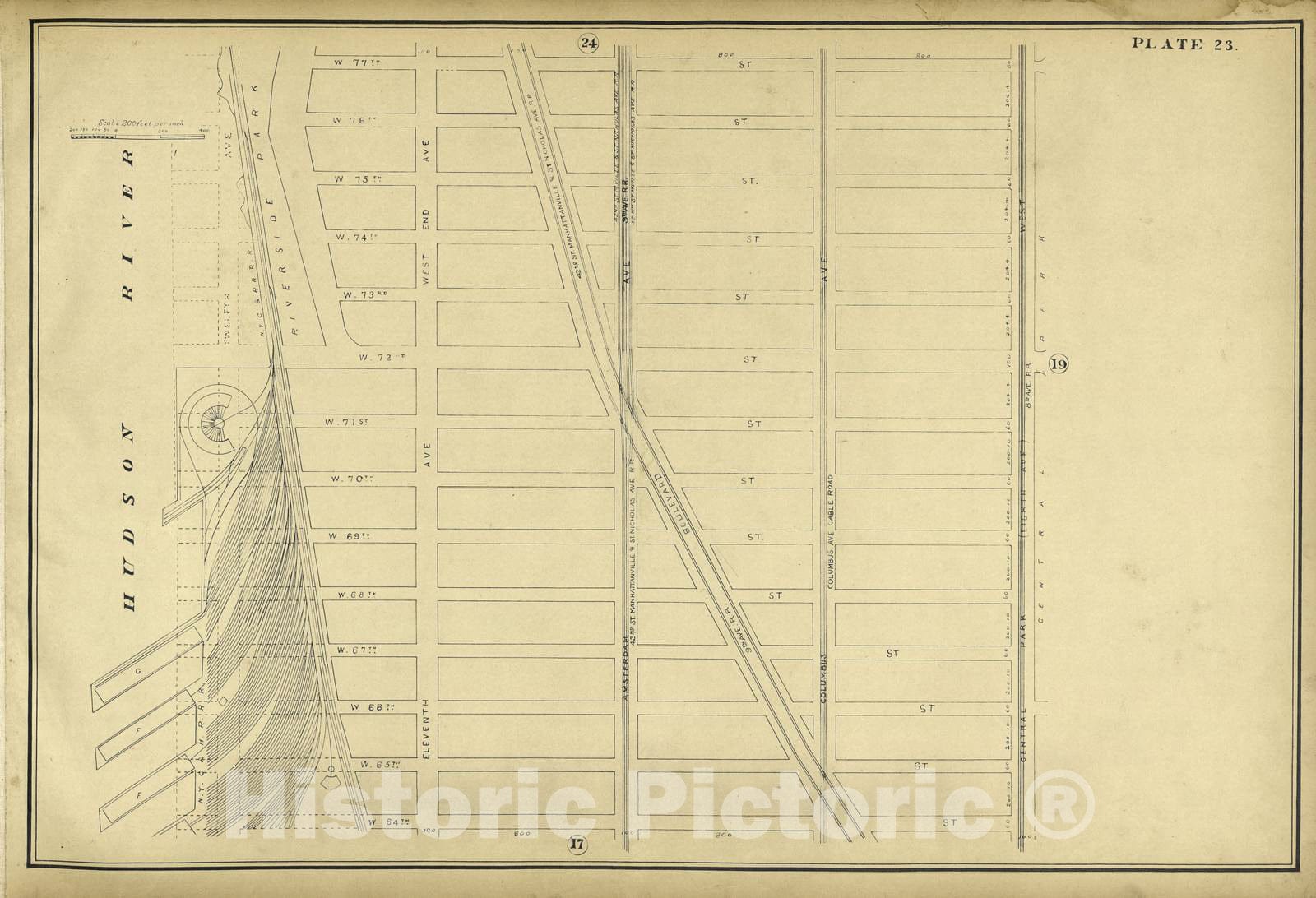 Historic 1896 Map - Atlas of The City of New York Lying South of 166th st. Showing Surface Railroads - Plate 4