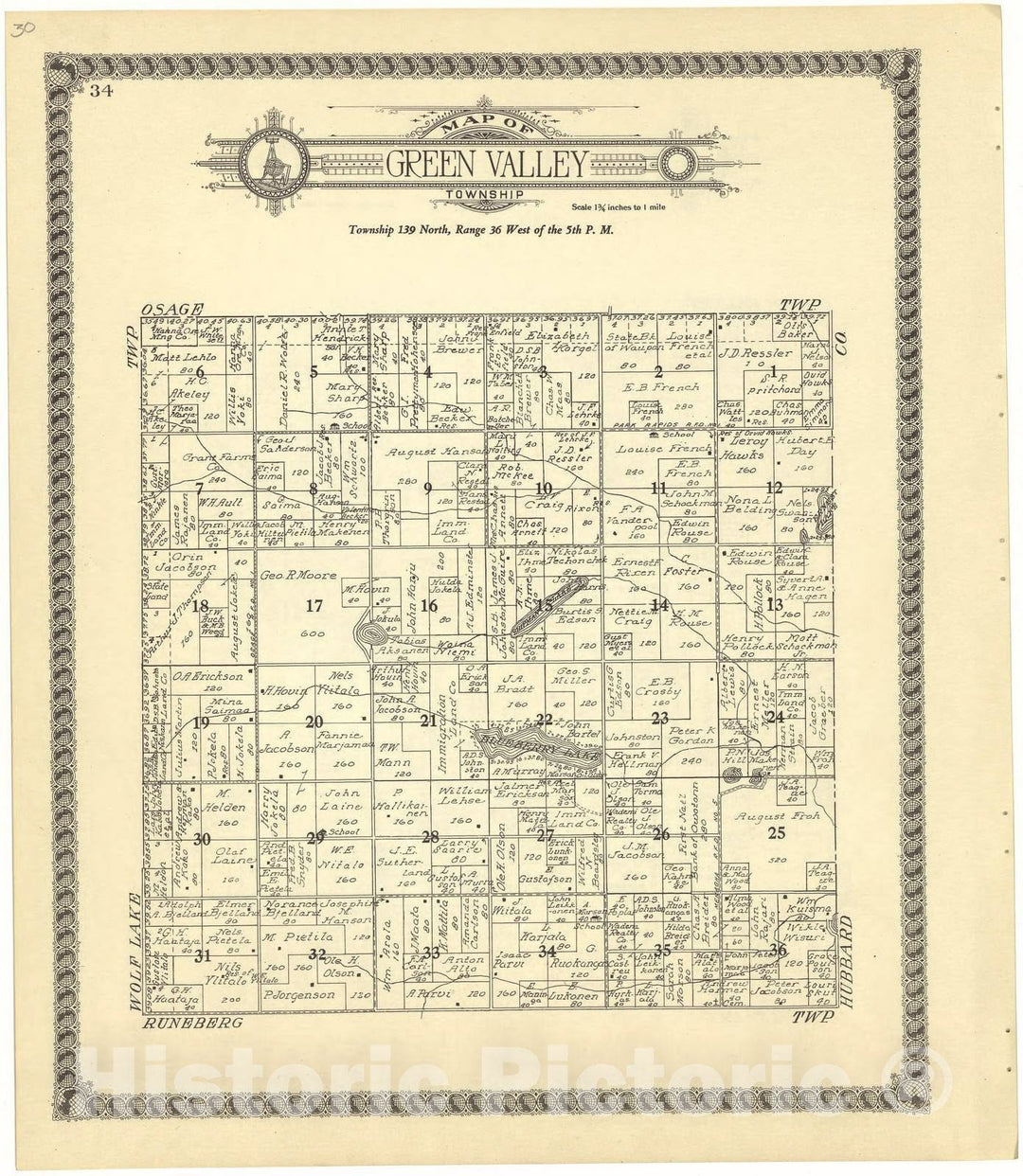 Historic 1929 Map - Standard Atlas of Becker County, Minnesota - Resort Plats on Detroit Lake