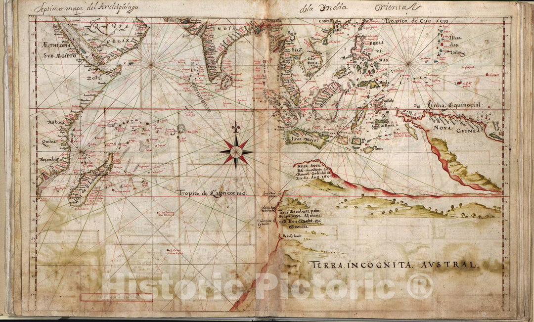 Historic 1630 Map - Taboas geraes de toda a navegaÃ§Ã£o - Indian Ocean - 1692