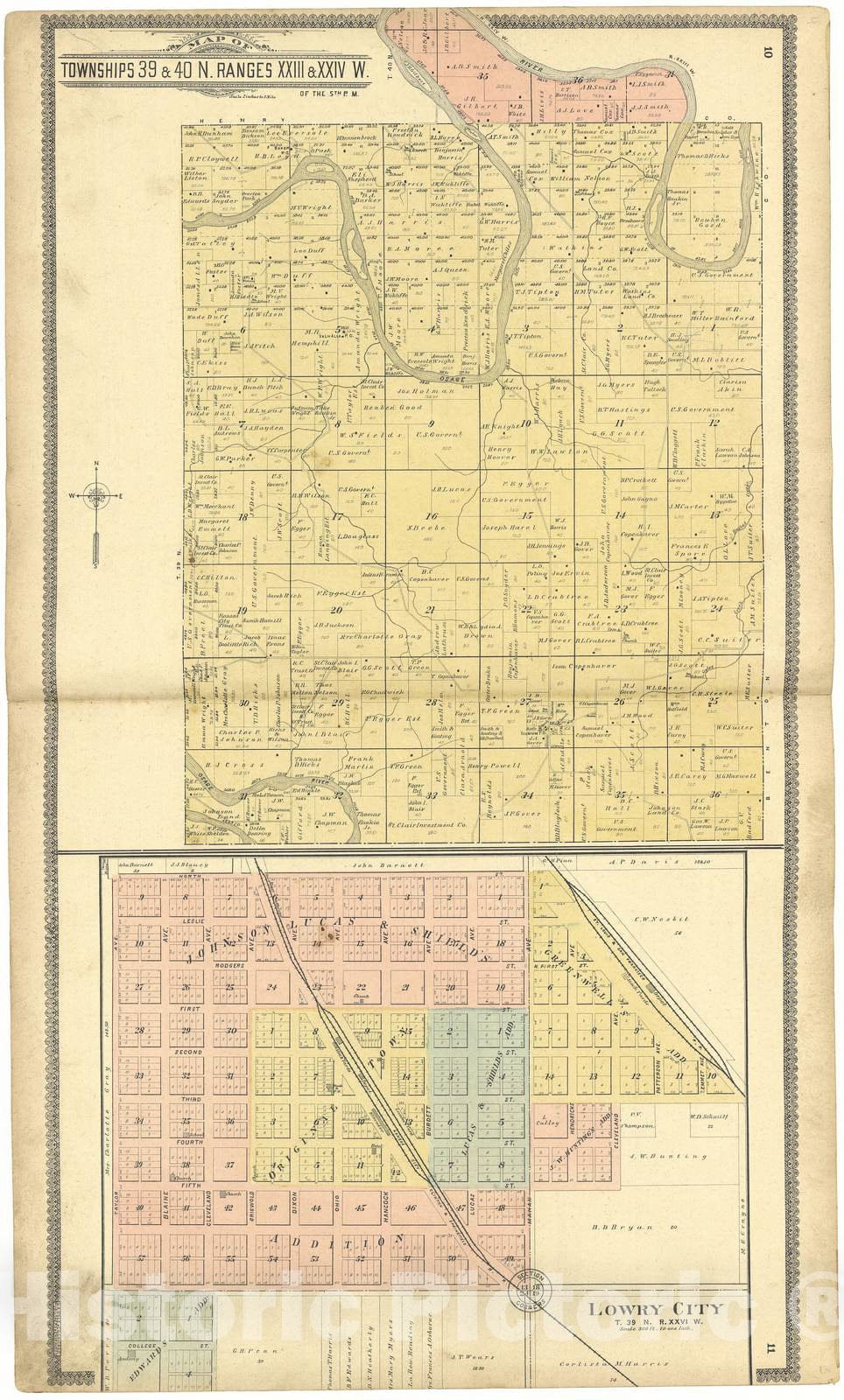 Historic 1903 Map - Standard Atlas of St. Clair County, Missouri - Map of The World on Mercator's Projection - Standard Atlas of Saint Clair County, Missouri