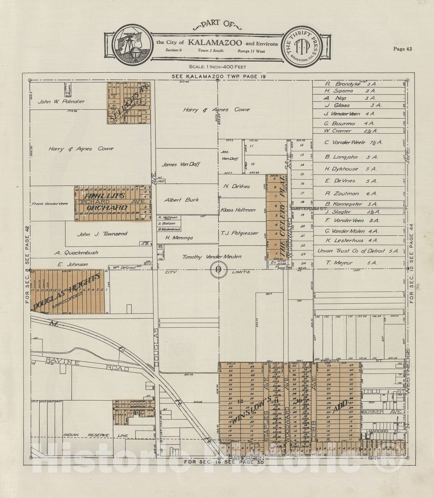 Historic 1928 Map - Plat Book of Kalamazoo County, Michigan - Part of The City of Kalamazoo - Atlas and plat Book, Kalamazoo County, Michigan 2