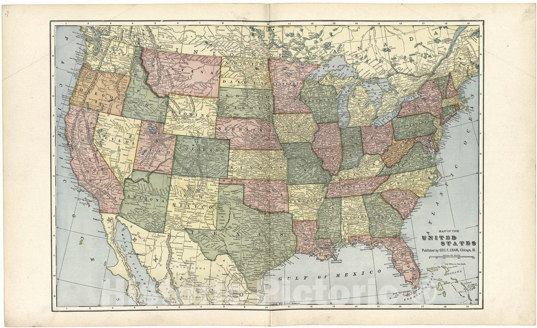 Historic 1907 Map - Standard Atlas of Fulton County, Indiana - Map of The United States