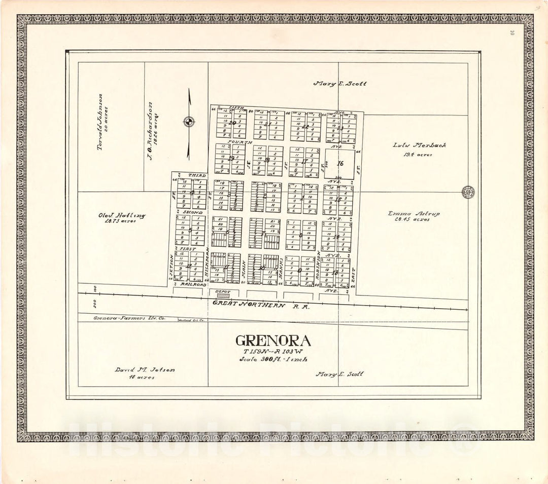 Historic 1937 Map - Atlas, Williams County, North Dakota. - Grenora - Atlas of Williams County, North Dakota