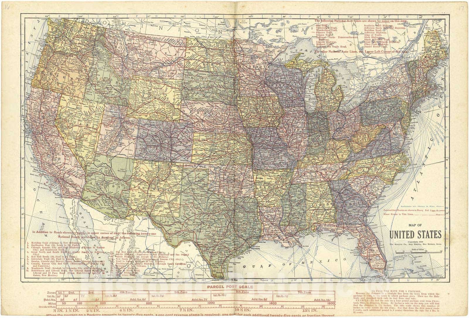 Historic 1920 Map - Atlas of Ida County, Iowa - Map of United States