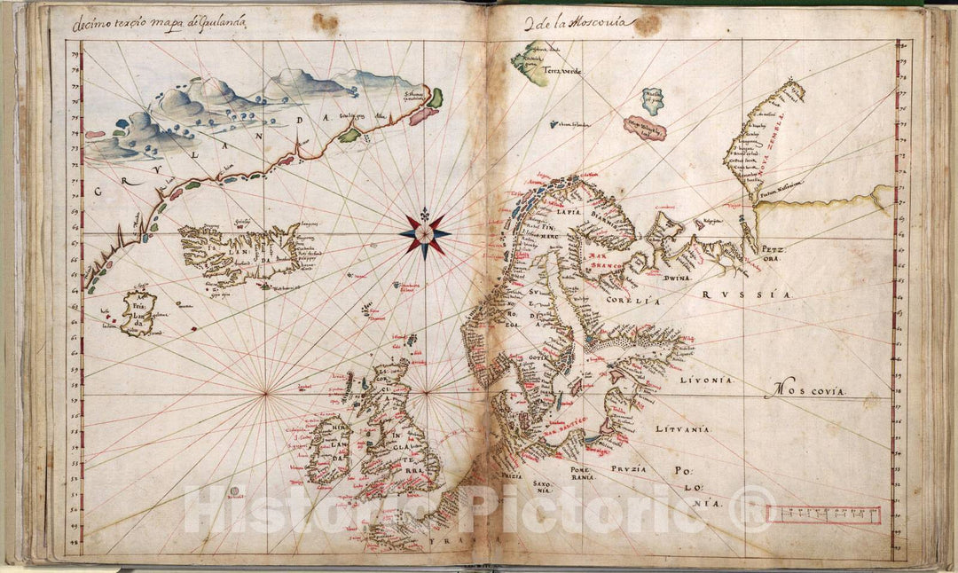 Historic 1630 Map - Taboas geraes de toda a navegaÃ§Ã£o - Northern Europe - 1692