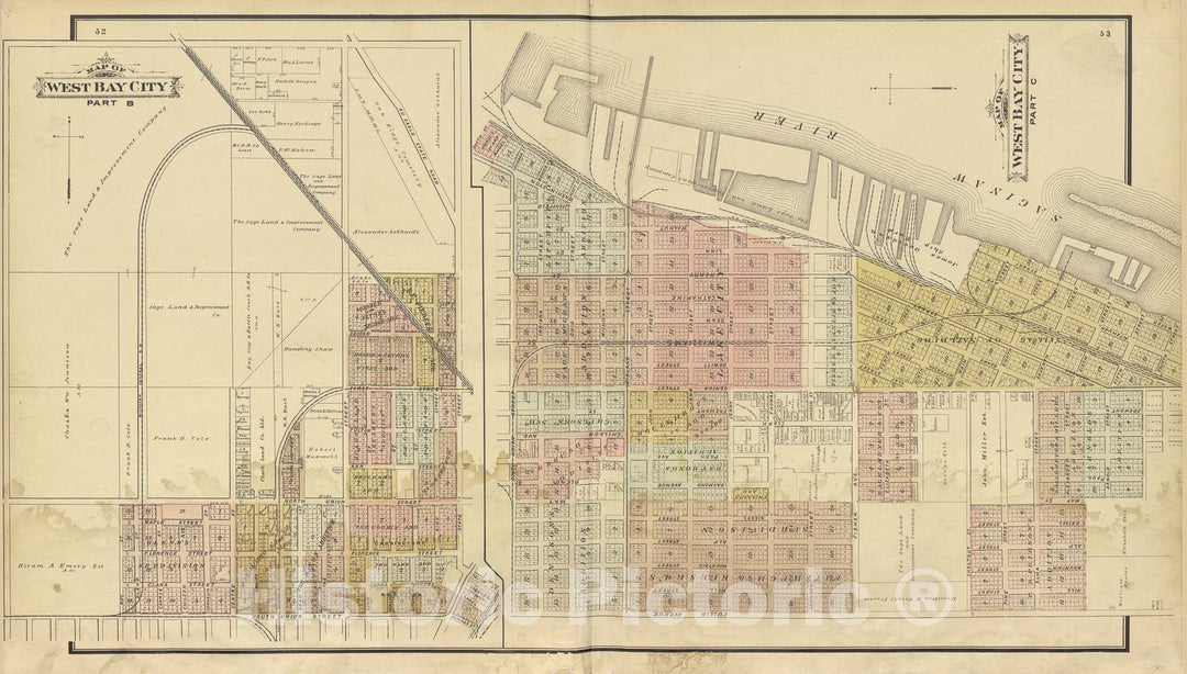 Historic 1896 Map - The County of Bay, Michigan : maps, History, Illustrations and Statistics. - Map of Michigan - Atlas of Bay County