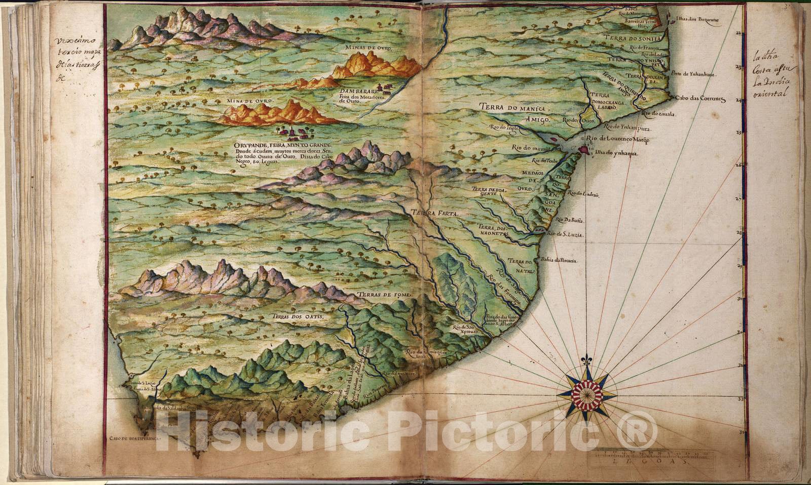 Historic 1630 Map - Taboas geraes de toda a navegaÃ§Ã£o - Southeast Africa - 1692