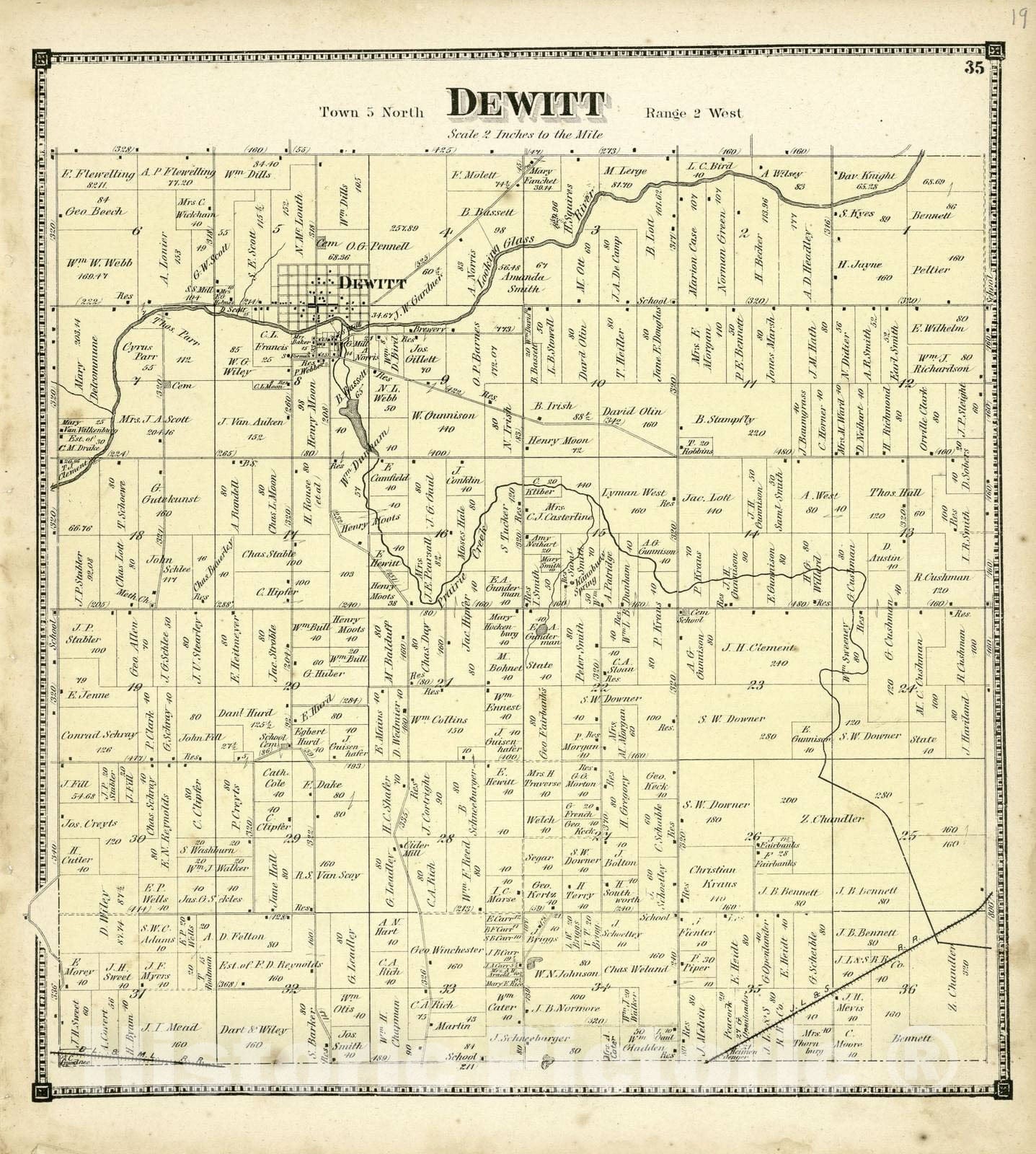 Historic 1873 Map - Atlas of Clinton County, Michigan - Dewitt