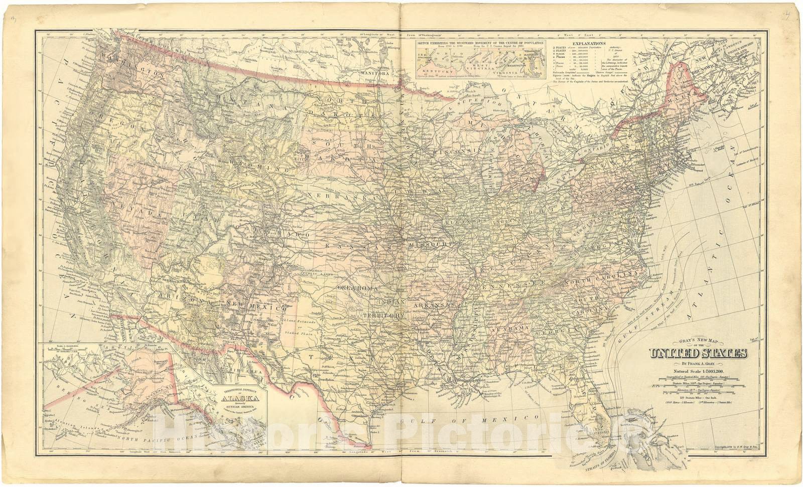 Historic 1894 Map - Plat Book of De WITT County, Illinois - Gray's New Map of The United States