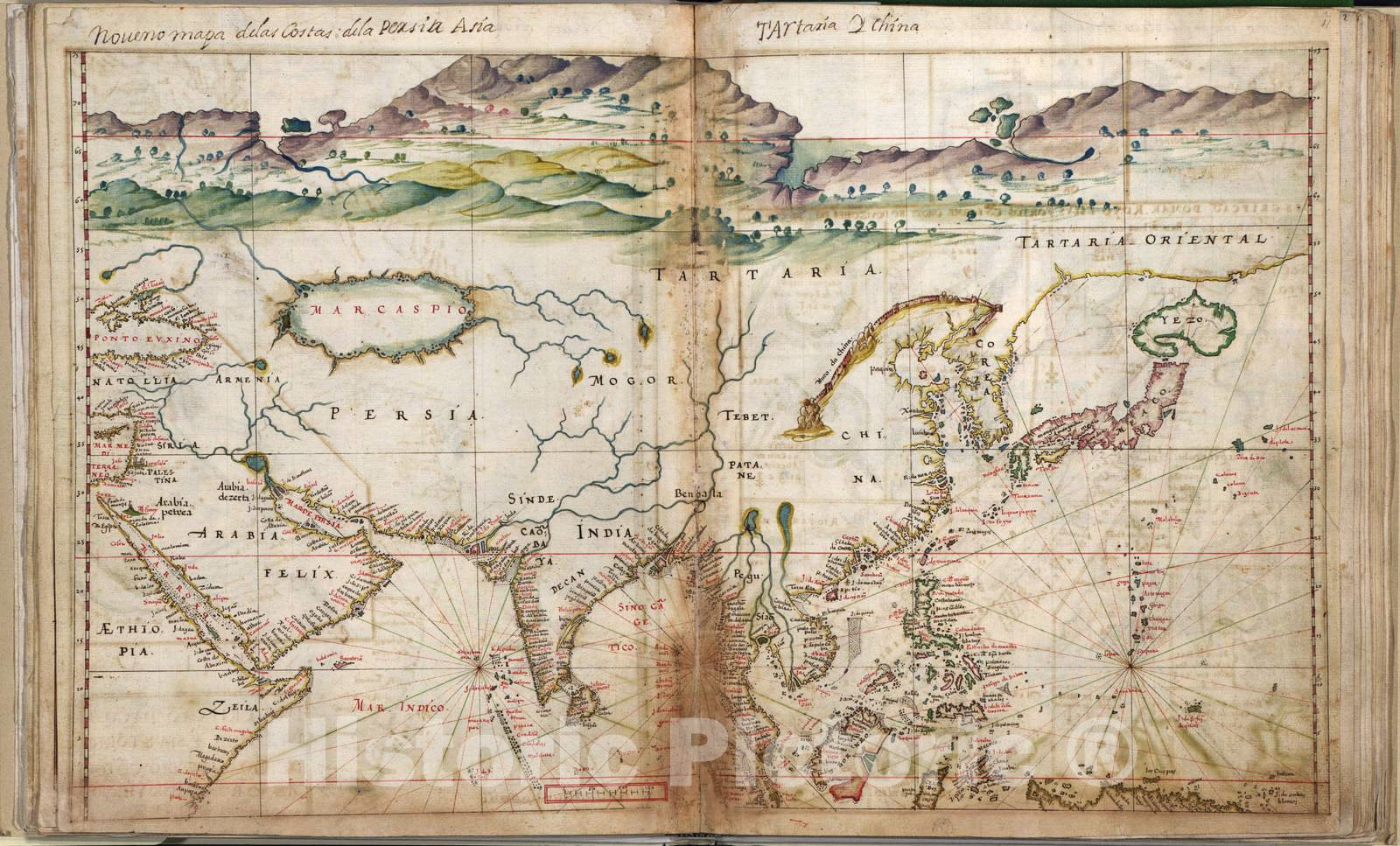 Historic 1630 Map - Taboas geraes de toda a navegaÃ§Ã£o - Asia - 1692