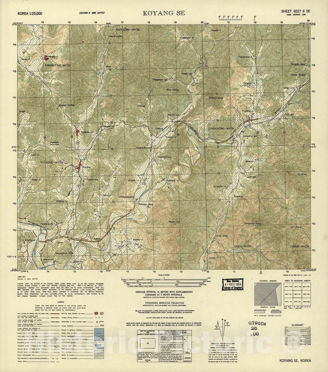 Historic 1952 Map - Korea 1:25,000 - Koyang SE - Series L851