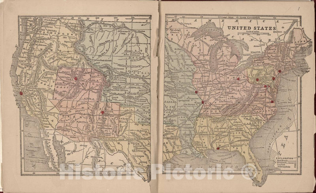 Historic 1861 Map - The Campaign Atlas, for 1861 : United States. - Mississippi