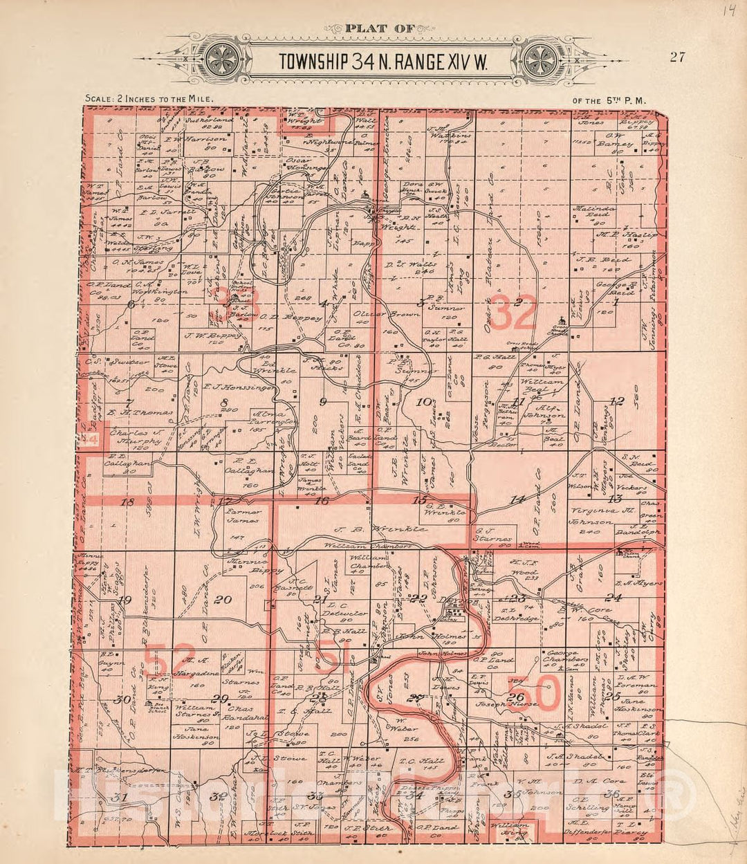 Historic 1912 Map - Plat Book of La Clede County, Missouri : containing maps of Villages, Cities and townships of The County, and of The State - North Part of City of Lebanon