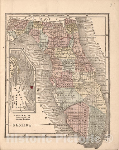 Historic 1861 Map - The Campaign Atlas, for 1861 : United States. - Florida
