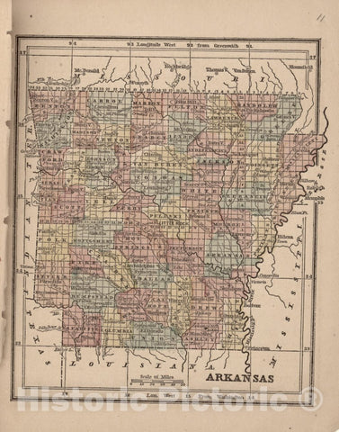Historic 1861 Map - The Campaign Atlas, for 1861 : United States. - Arkansas