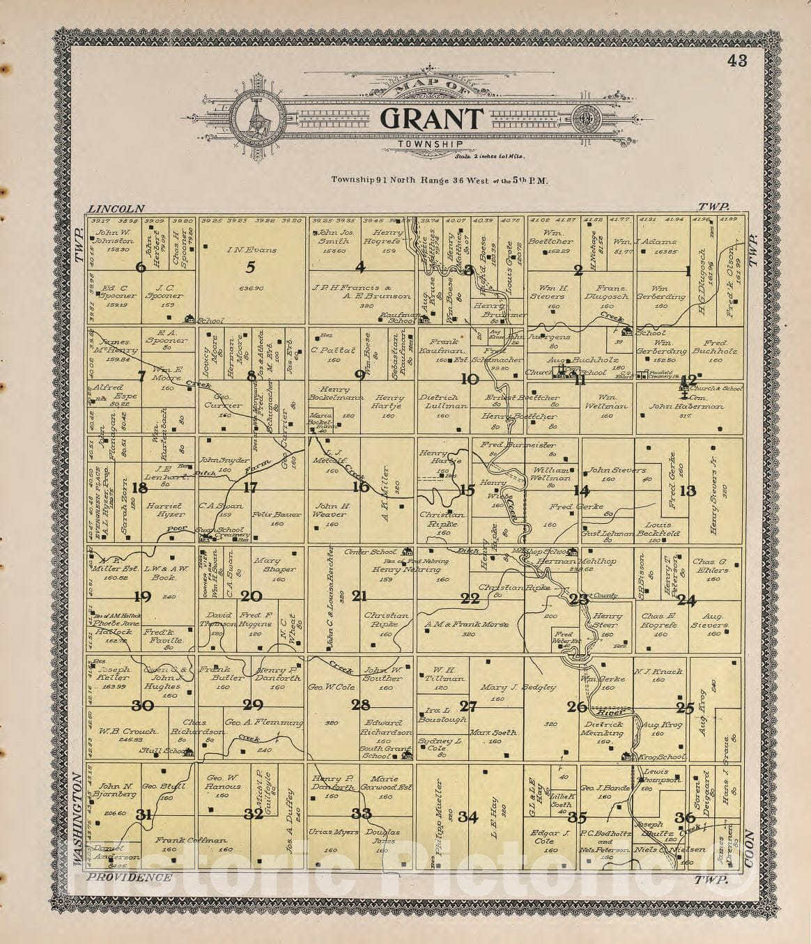 Historic 1908 Map - Standard Atlas of Buena Vista County, Iowa : Including a plat Book of The Villages, Cities and townships of The County, map of The State - Hayes