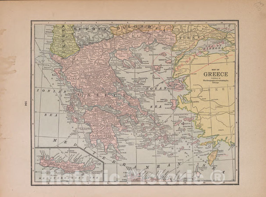 Historic 1921 Map - Atlas of Plymouth County, Iowa - Greece - Atlas of Plymouth County and The World