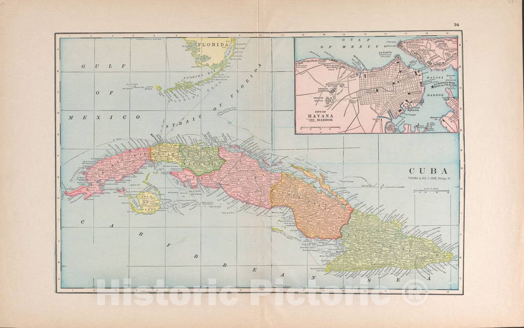 Historic 1901 Map - Atlas of Benzie County, Michigan : with maps of Michigan, United States and The World, Alaska, Cuba, Porto Rico - Weldon - Atlas, Benzie Co, Michigan 1901