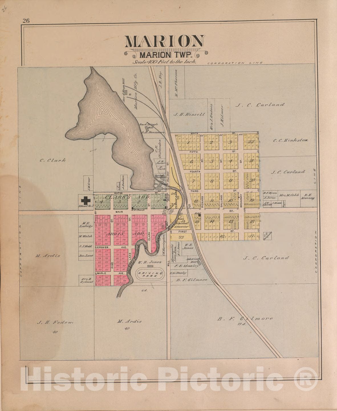 Historic 1900 Map - Plat Book of Osceola County, Michigan - Osceola