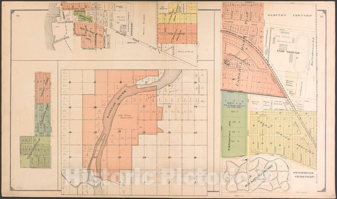 Historic 1916 Map - The County of Bay : State, County, Township, City and Village maps - Bay City - 5 - Atlas of Bay County, Michigan