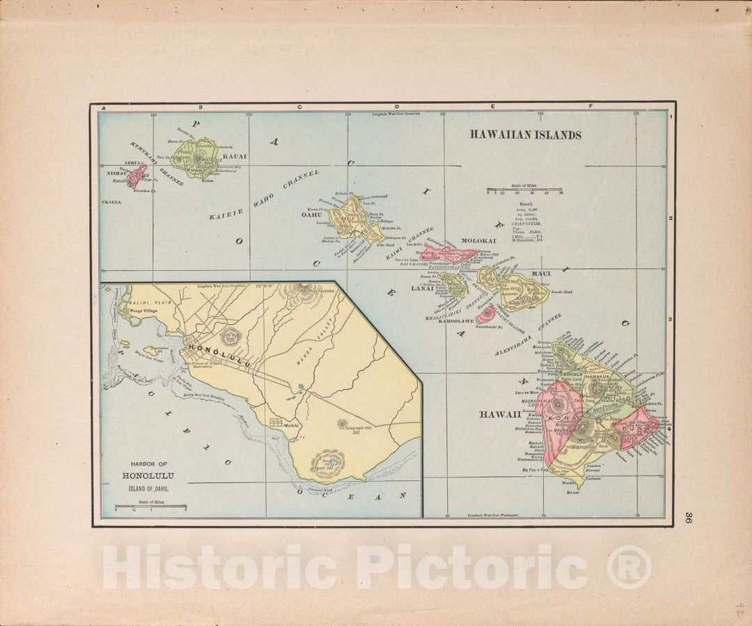 Historic 1901 Map - Atlas of Benzie County, Michigan - Hawaiian Islands - Atlas, Benzie Co, Michigan 1901