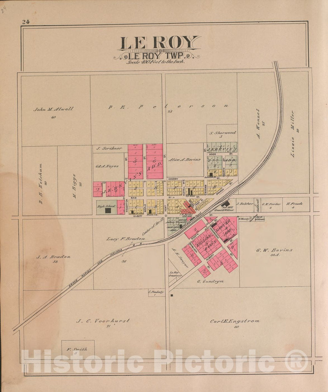 Historic 1900 Map - Plat Book of Osceola County, Michigan - Le Roy-Continued