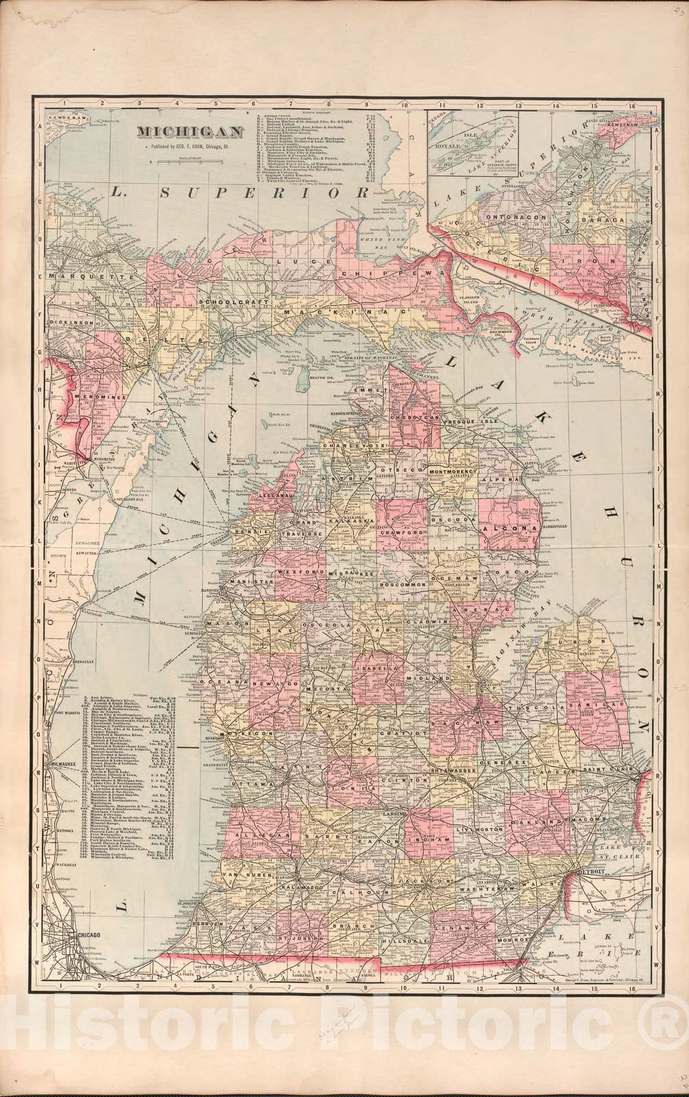 Historic 1903 Map - Plat Book of Ogemaw County, Michigan - Ogemaw County