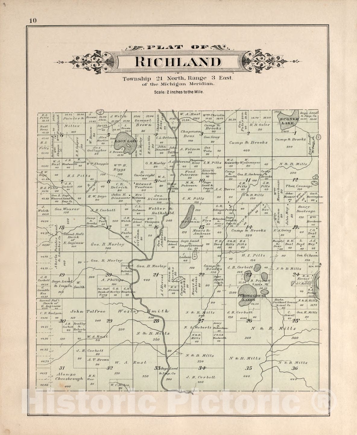 Historic 1903 Map - Plat Book of Ogemaw County, Michigan - Richland 2