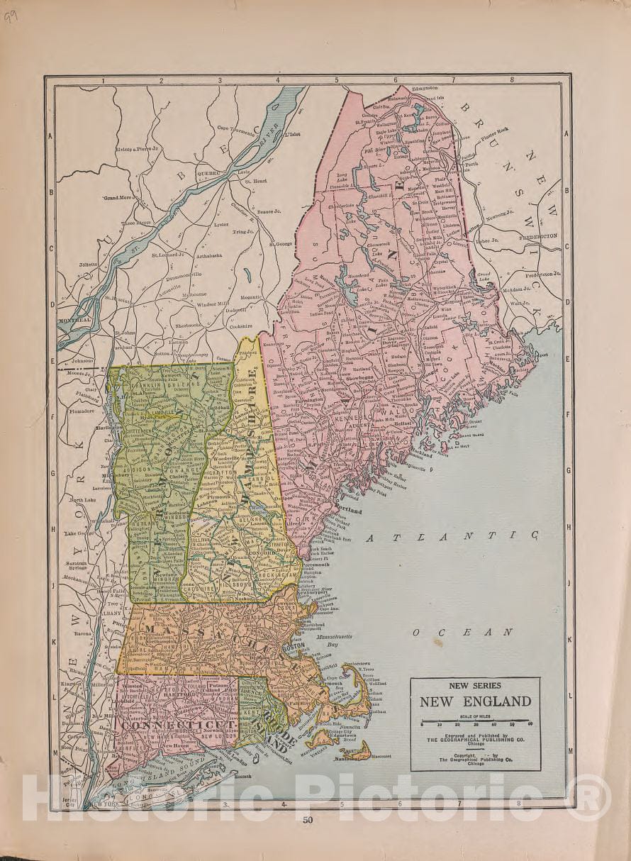 Historic 1921 Map - Atlas of Plymouth County, Iowa - New England - Atlas of Plymouth County and The World