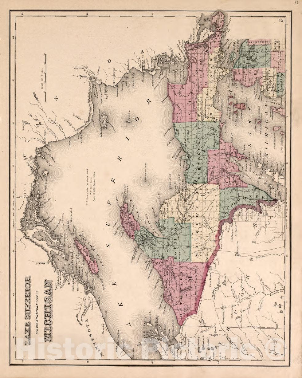 Historic 1877 Map - Atlas of Saginaw Co, Michigan - Lake Superior and The Northern Part of Michigan - Atlas of Saginaw County, Mich.