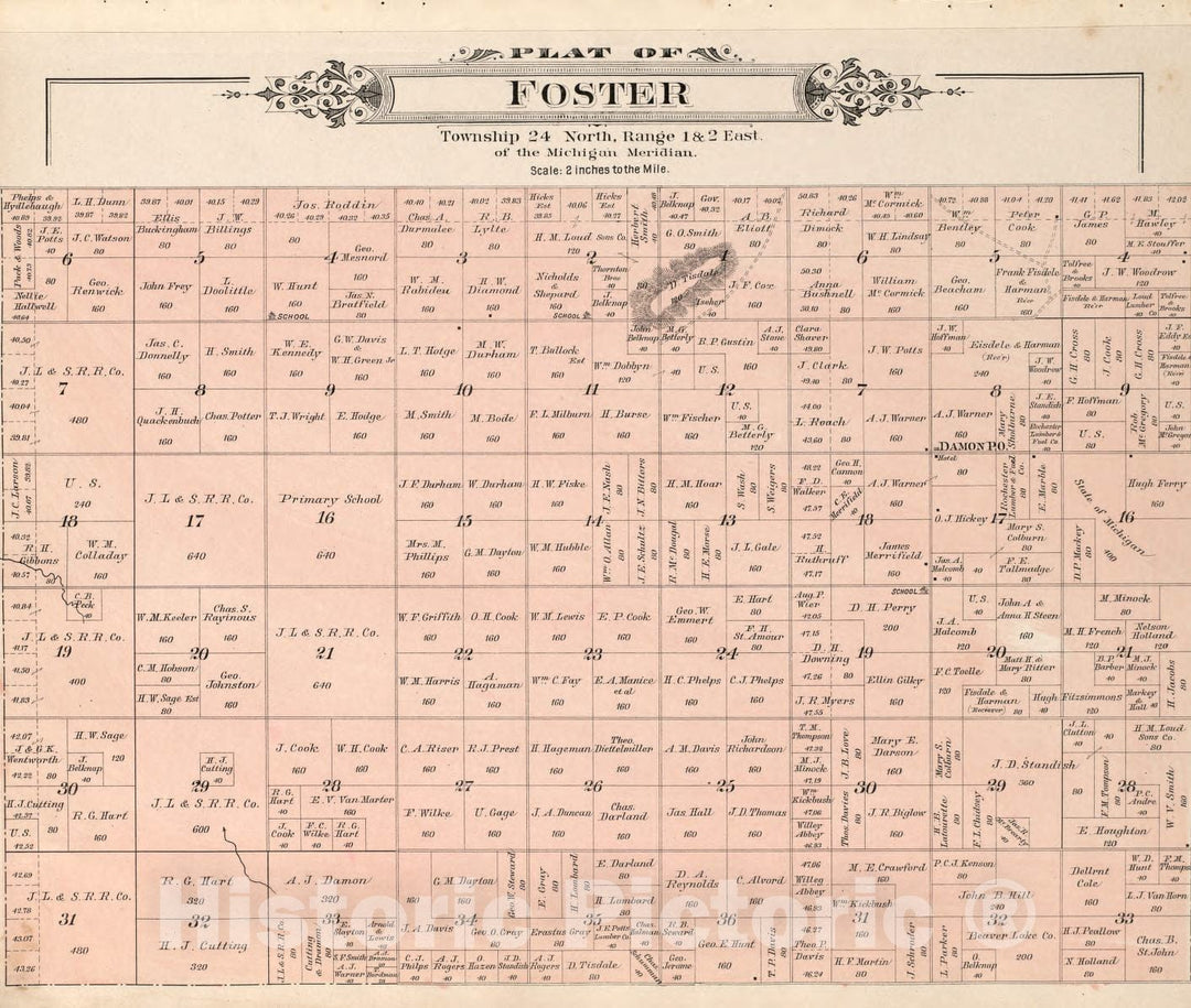 Historic 1903 Map - Plat Book of Ogemaw County, Michigan - Rose City