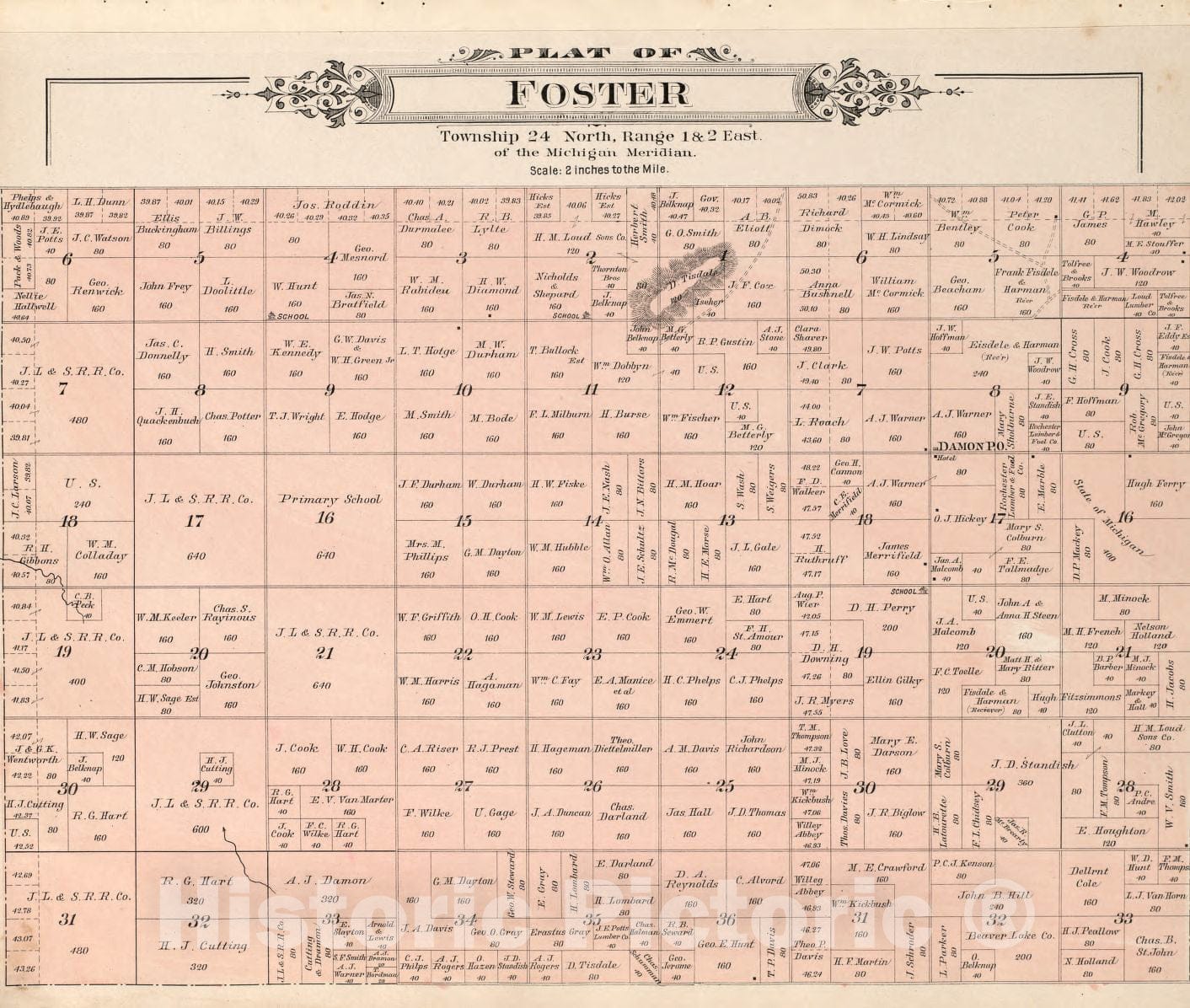 Historic 1903 Map - Plat Book of Ogemaw County, Michigan - Rose City