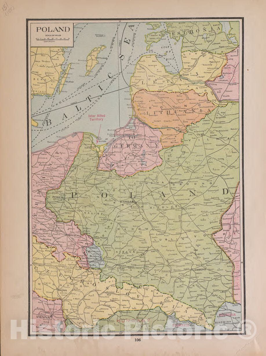 Historic 1921 Map - Atlas of Plymouth County, Iowa - Poland - Atlas of Plymouth County and The World