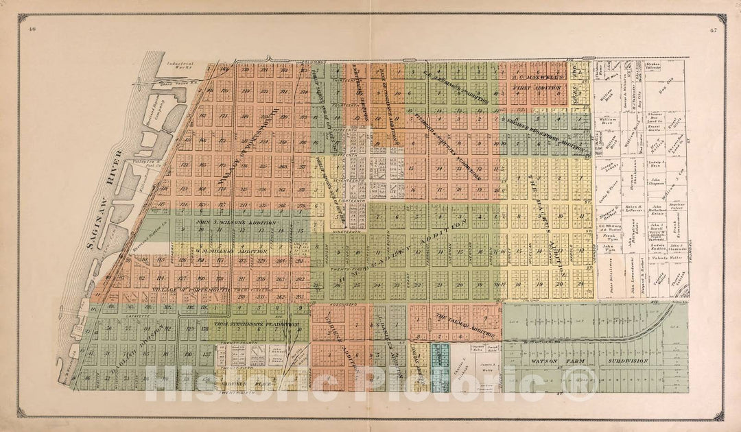 Historic 1916 Map - The County of Bay : State, County, Township, City and Village maps - Bay City - 3 - Atlas of Bay County, Michigan