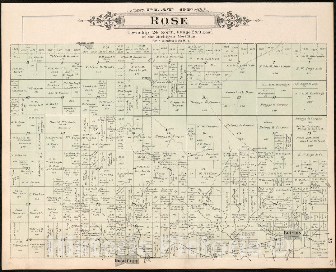 Historic 1903 Map - Plat Book of Ogemaw County, Michigan - Goodar