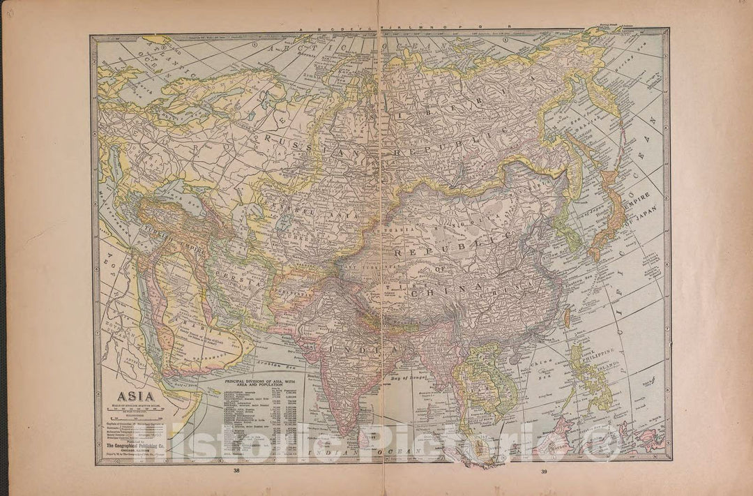 Historic 1921 Map - Atlas of Plymouth County, Iowa - Asia - Atlas of Plymouth County and The World