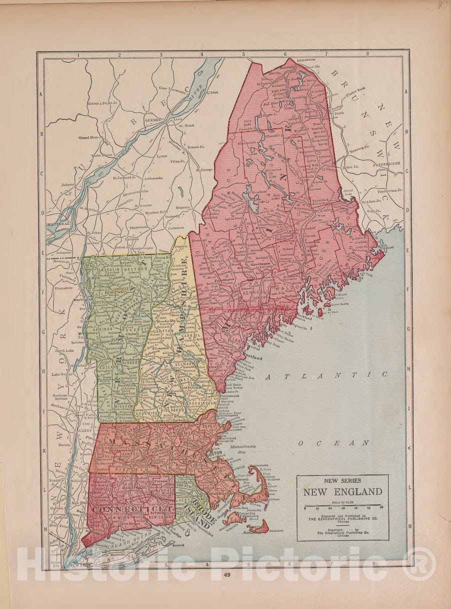 Historic 1927 Map - Atlas of Doniphan County, Kansas - New England - Atlas of Doniphan County and The World