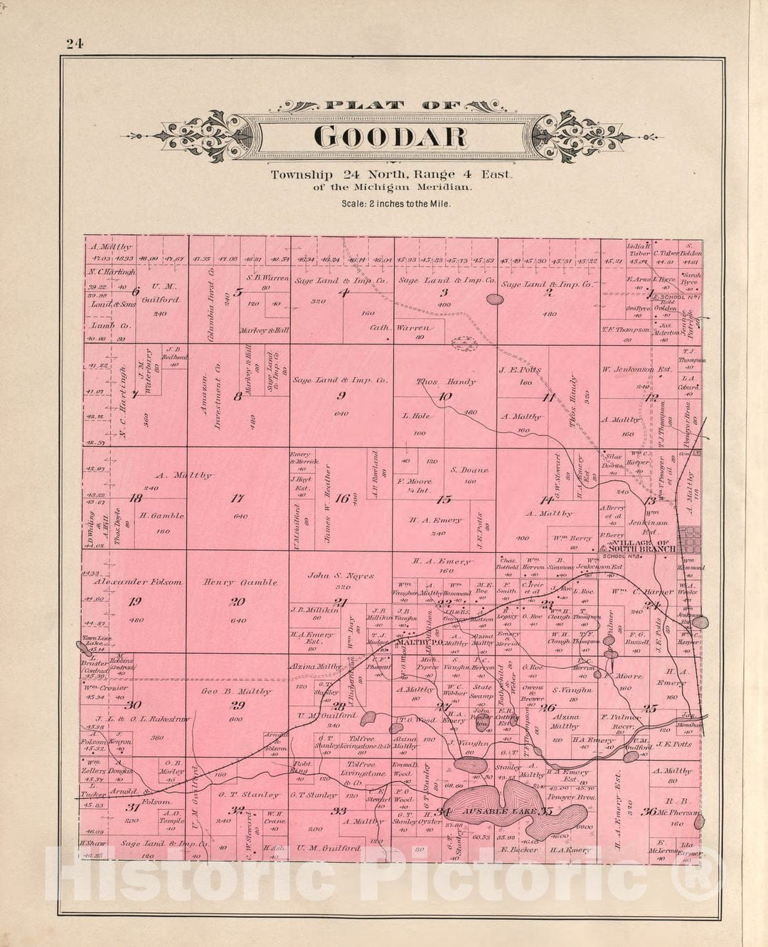 Historic 1903 Map - Plat Book of Ogemaw County, Michigan - Foster 2